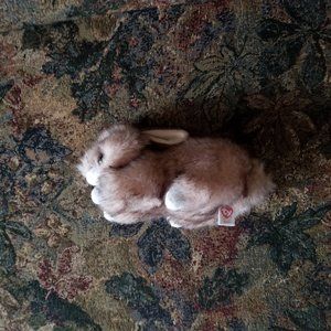 Buster, small rabbit soft, plush, realistic classic toy, Ty, pink-brown